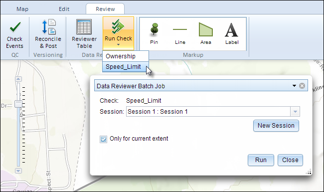 Executing a Batch Job in the Roadway Characteristics Editor Executing a Batch Job in the Roadway Characteristics Editor