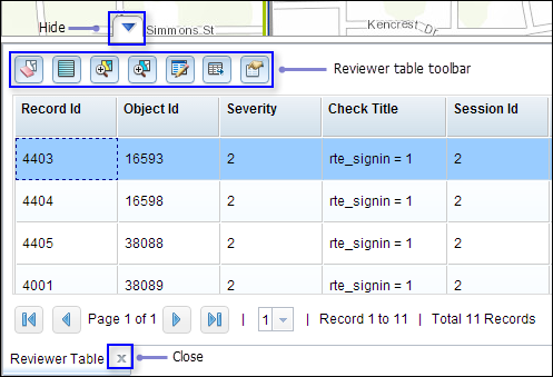 Viewing the Reviewer table Viewing the Reviewer table